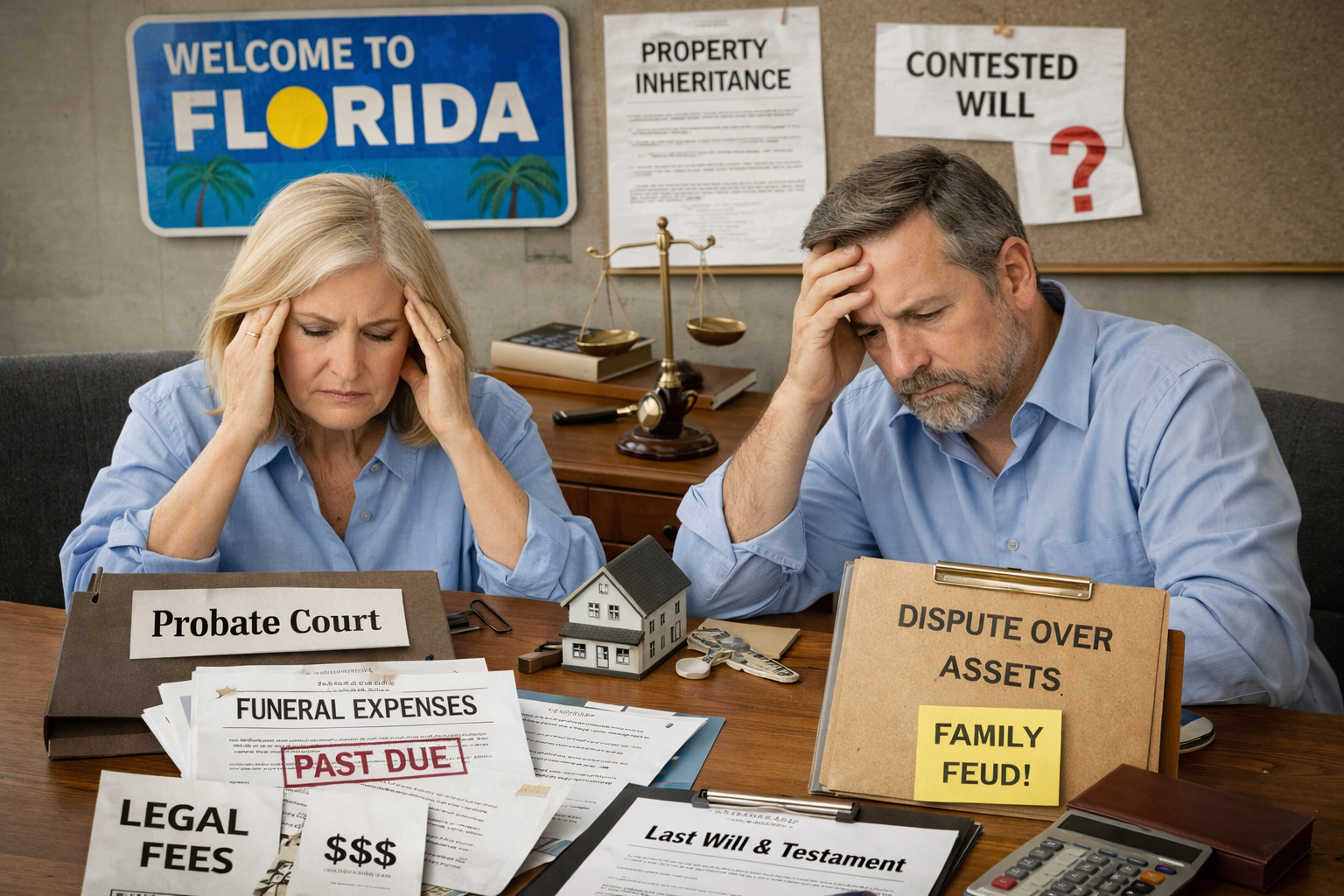 Two people stressed over the cost of Florida Probate