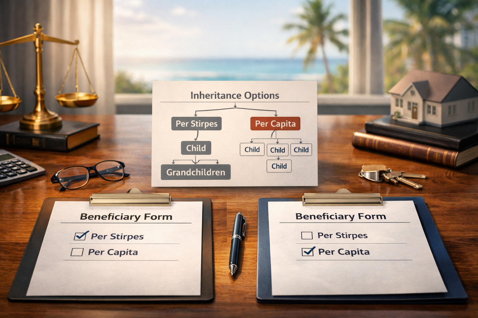 Depiction of Inheritance Options - Per Stripes versus Per Capital