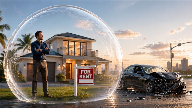 Real Estate Owner in a bubble representing protection