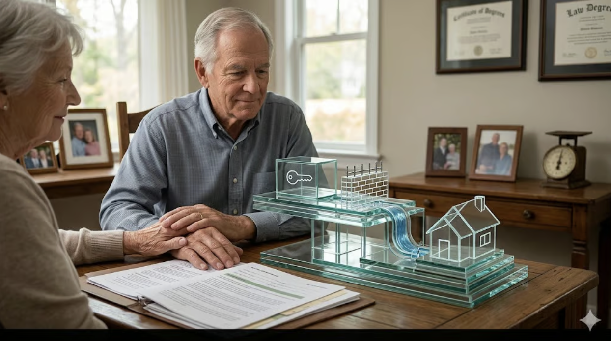 Two elder people discussing their estate plan in Florida.